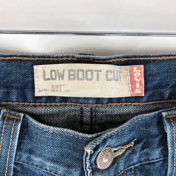 Levis Mens Jeans 527 Low Boot Cut Dark Wash 100% Cotton 33x30 - Picture 7 of 8